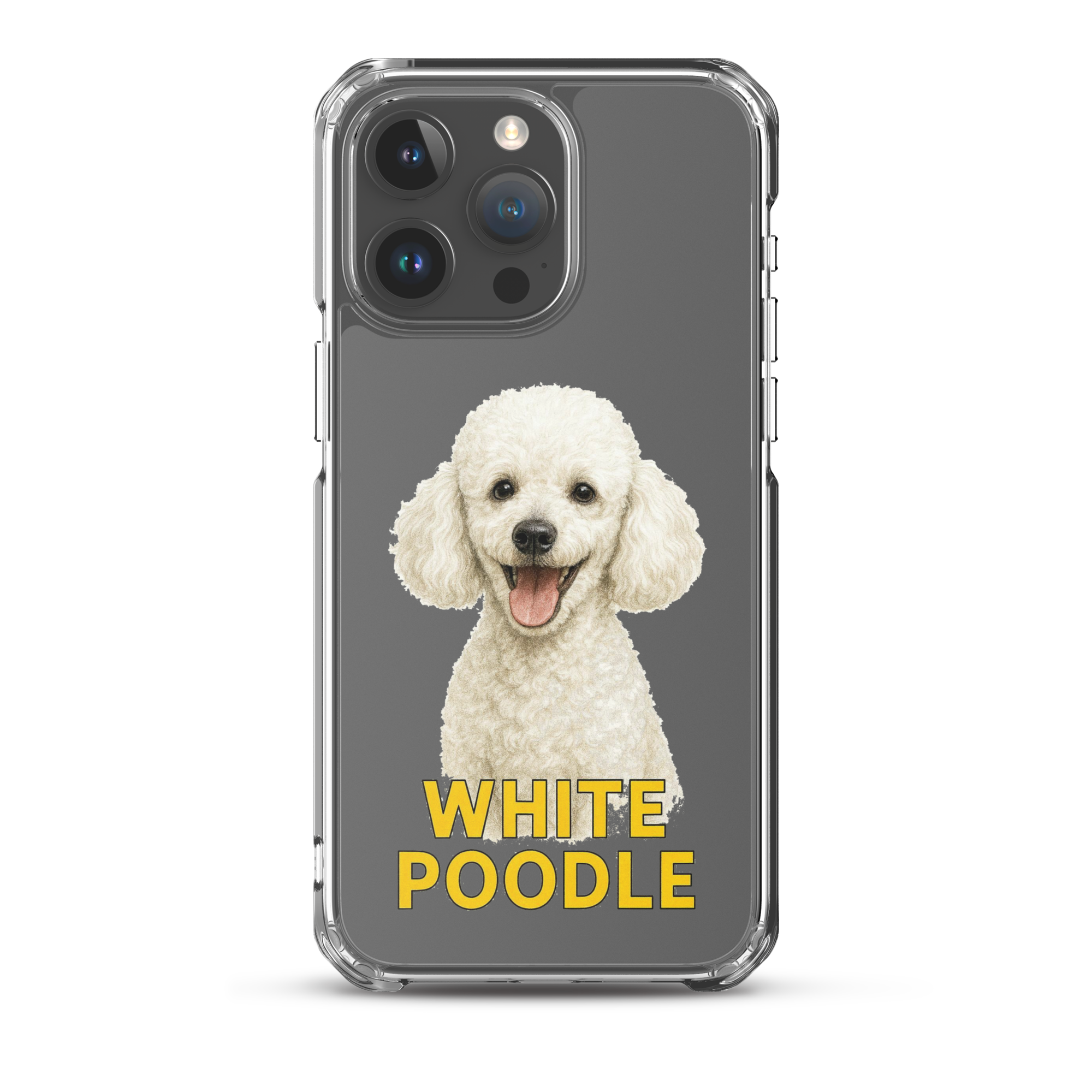White Poodle Clear Case for iPhone