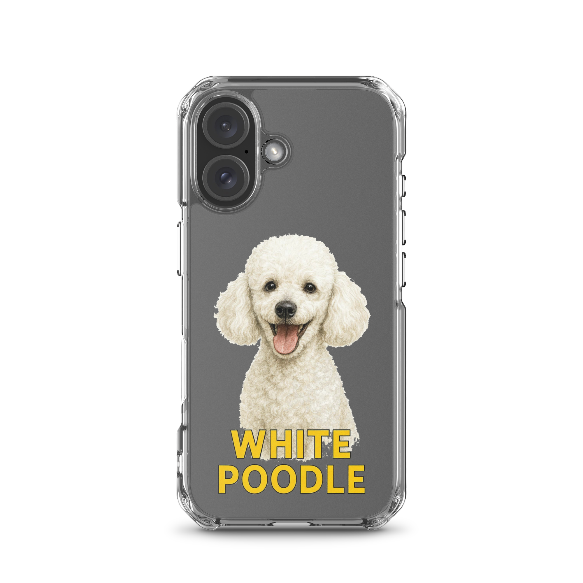 White Poodle Clear Case for iPhone