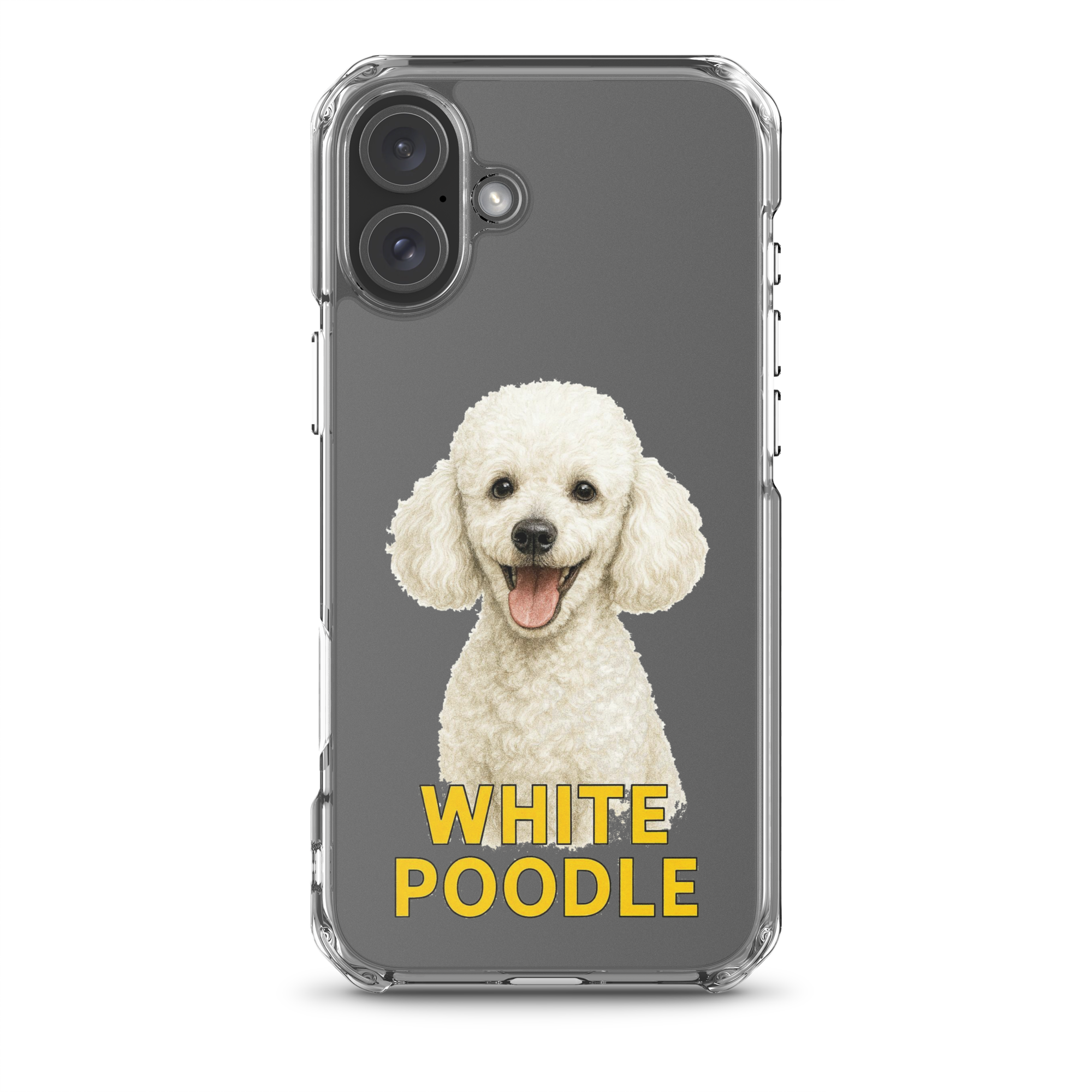 White Poodle Clear Case for iPhone
