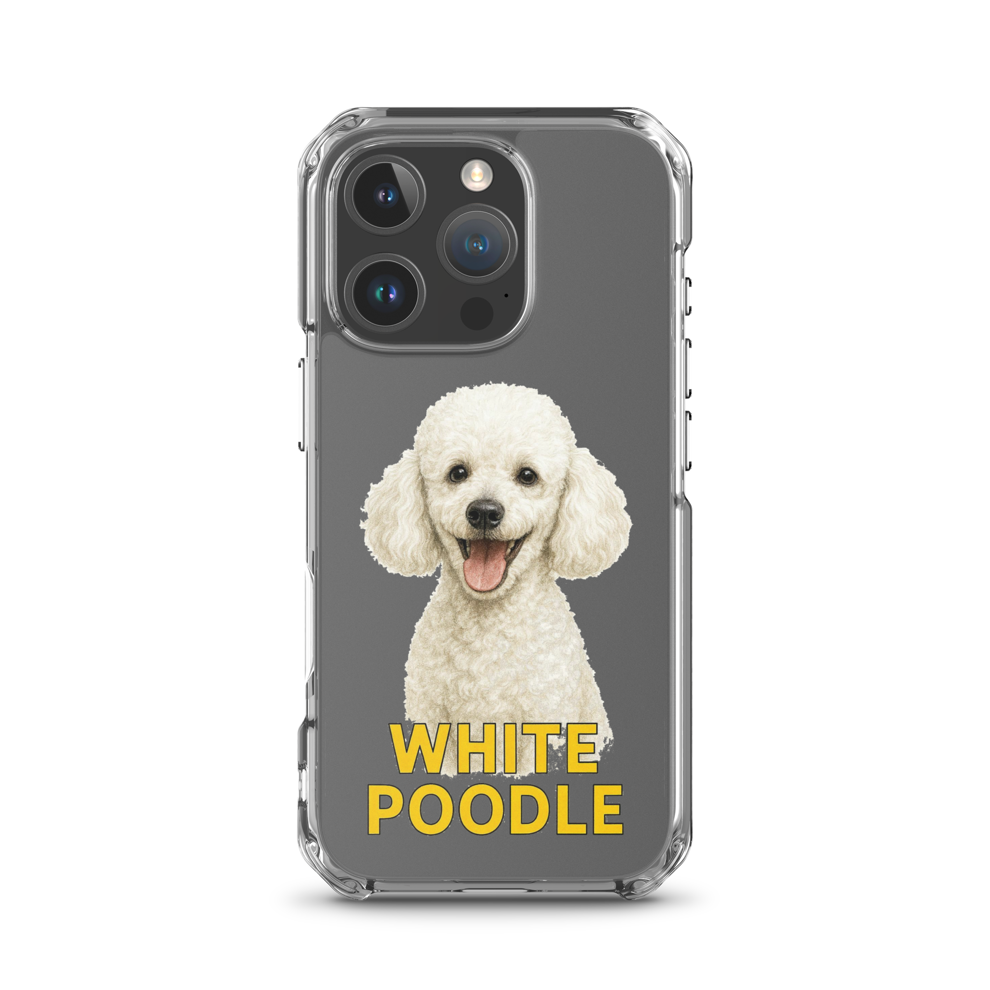 White Poodle Clear Case for iPhone
