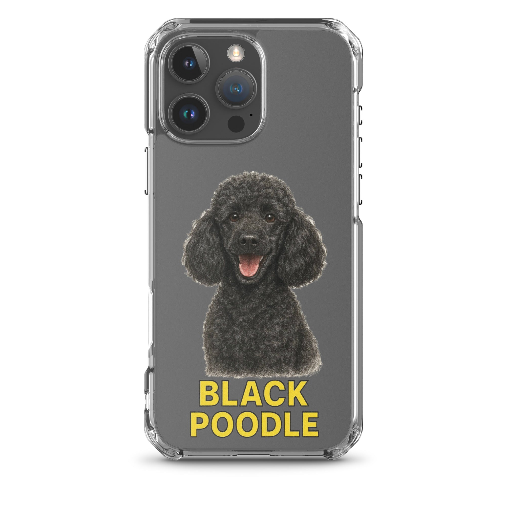 Black Poodle Clear Case for iPhone