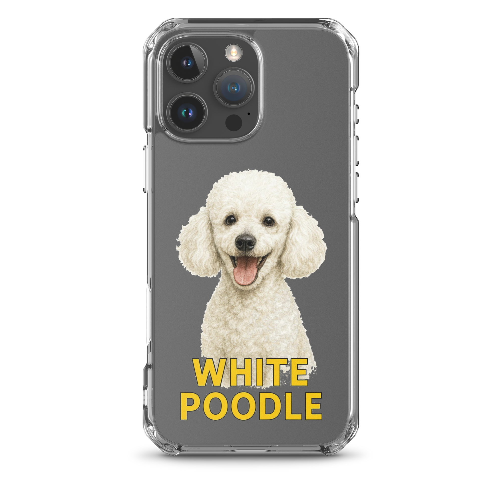 White Poodle Clear Case for iPhone