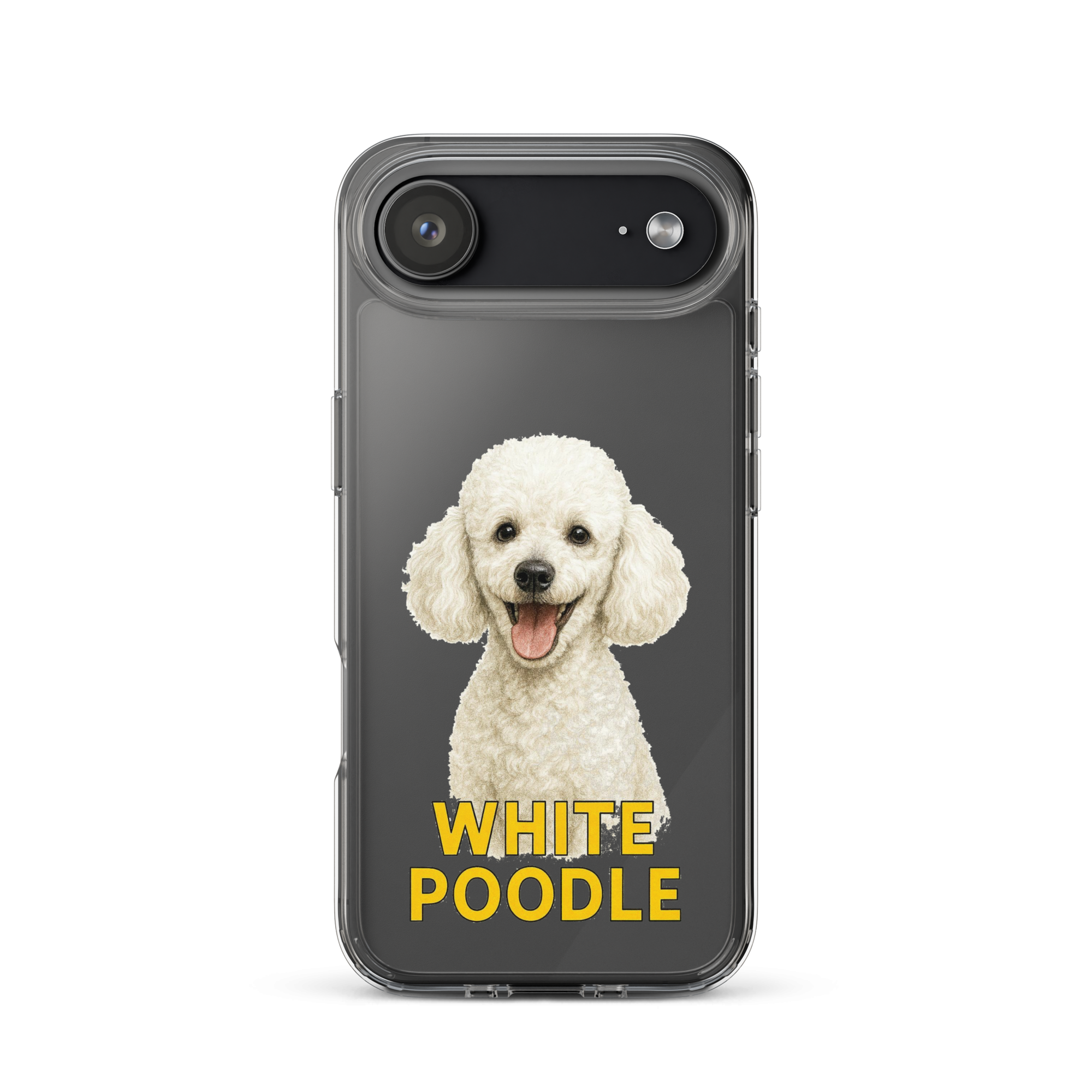White Poodle Clear Case for iPhone
