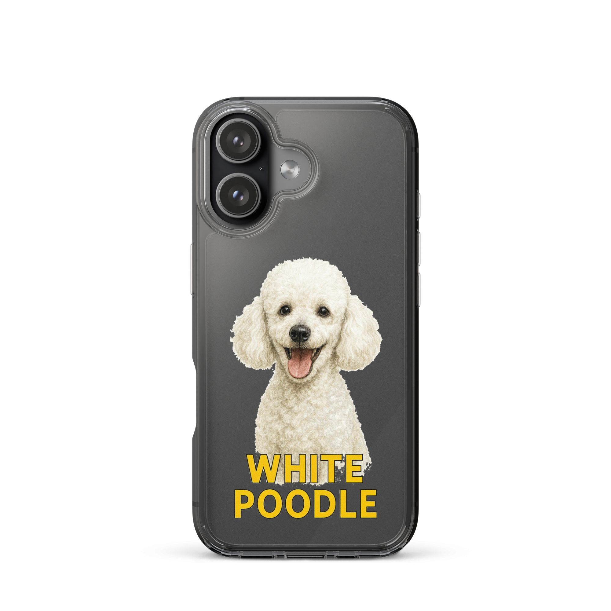 White Poodle Clear Case for iPhone