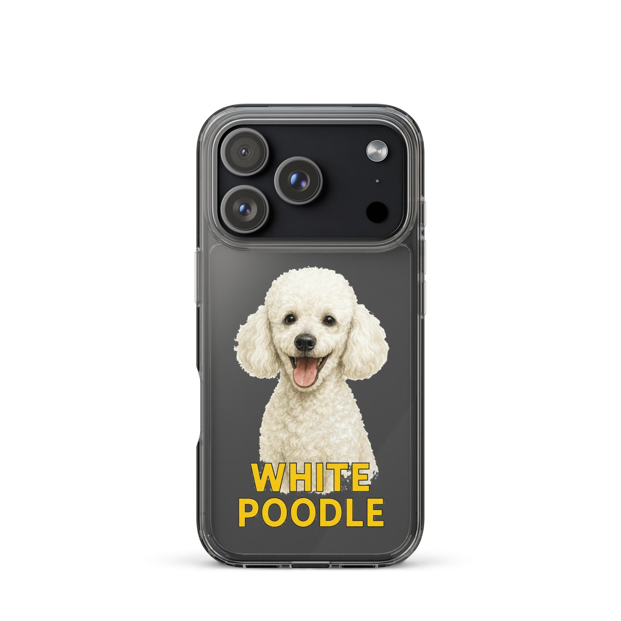 White Poodle Clear Case for iPhone