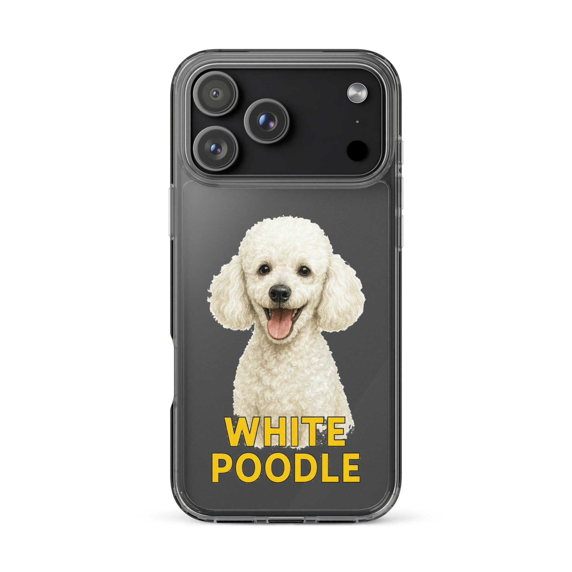 White Poodle Clear Case for iPhone