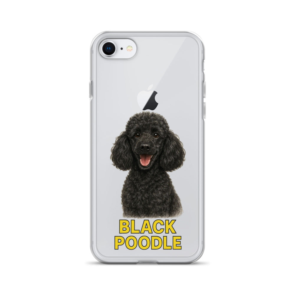 Black Poodle Clear Case for iPhone