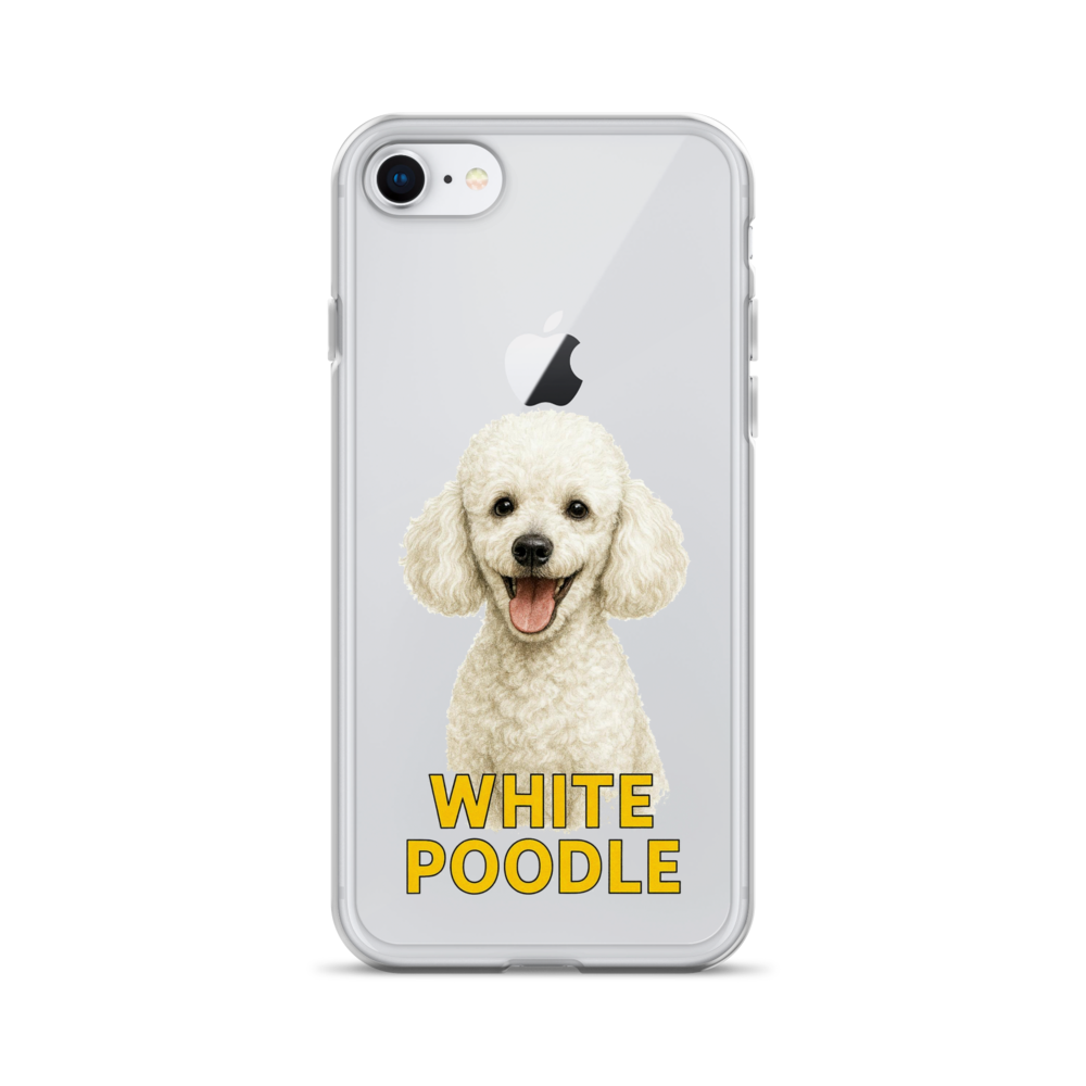 White Poodle Clear Case for iPhone