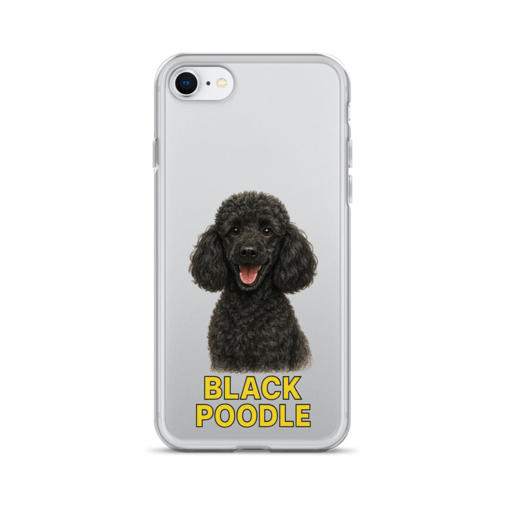 Black Poodle Clear Case for iPhone