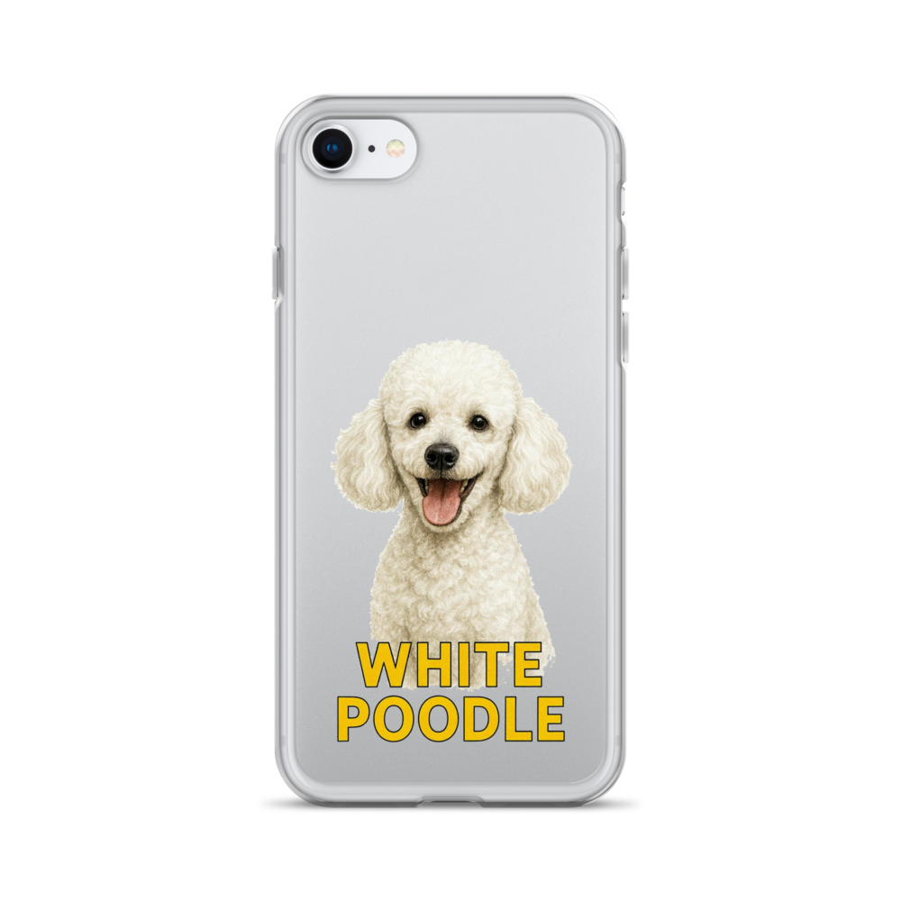 White Poodle Clear Case for iPhone