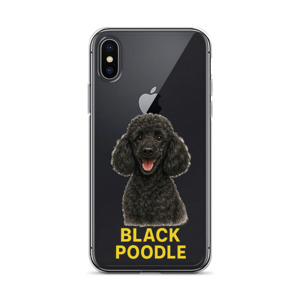 Black Poodle Clear Case for iPhone