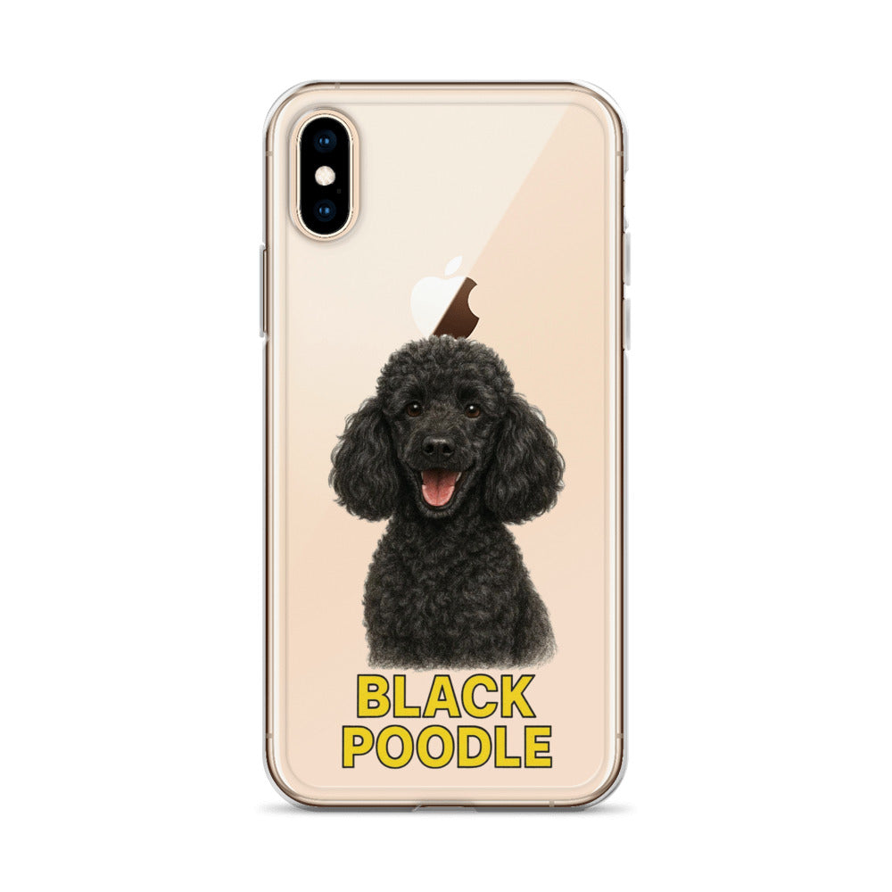 Black Poodle Clear Case for iPhone