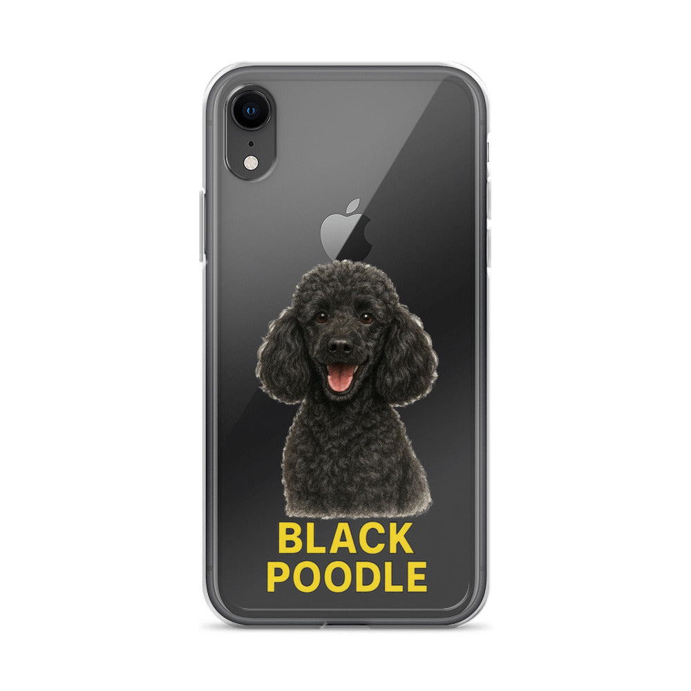 Black Poodle Clear Case for iPhone