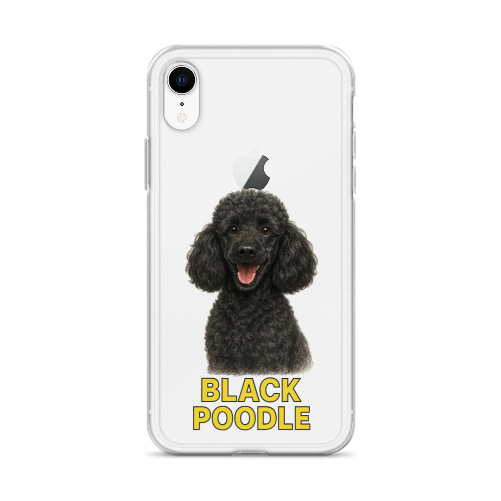 Black Poodle Clear Case for iPhone
