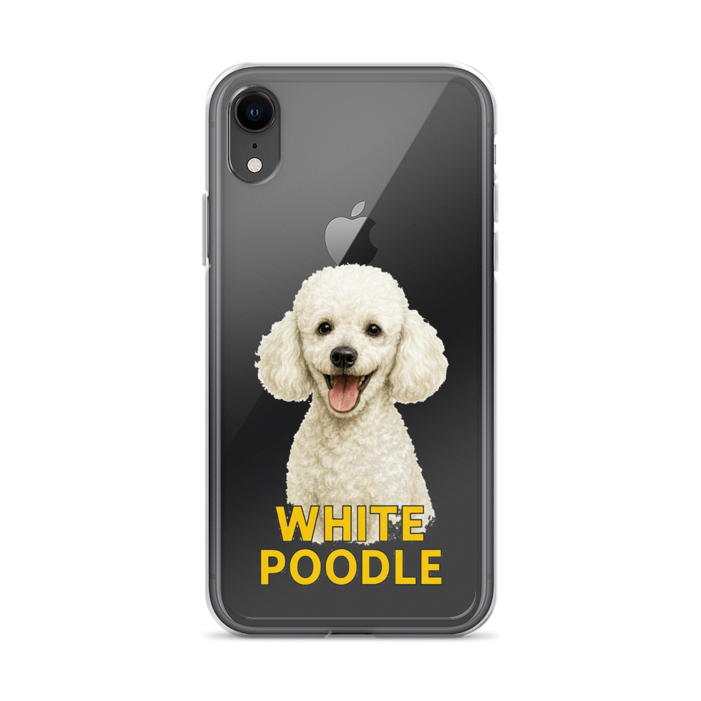 White Poodle Clear Case for iPhone