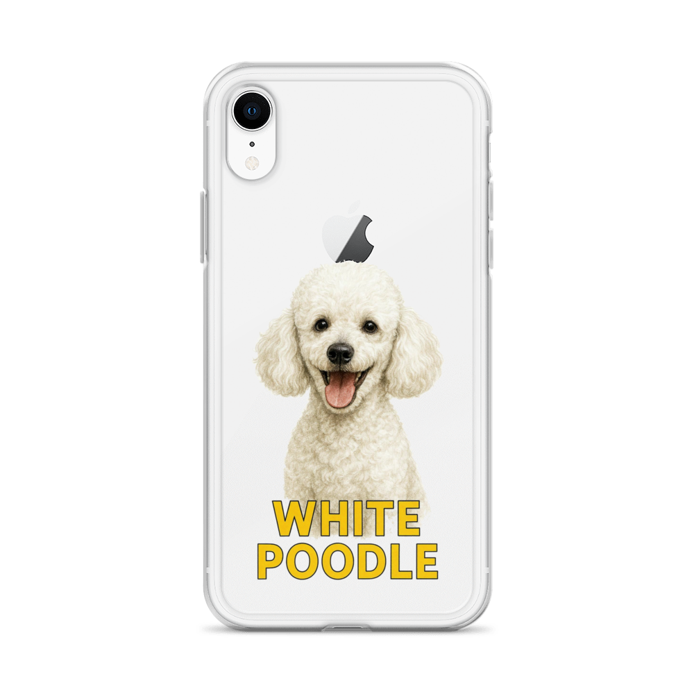 White Poodle Clear Case for iPhone