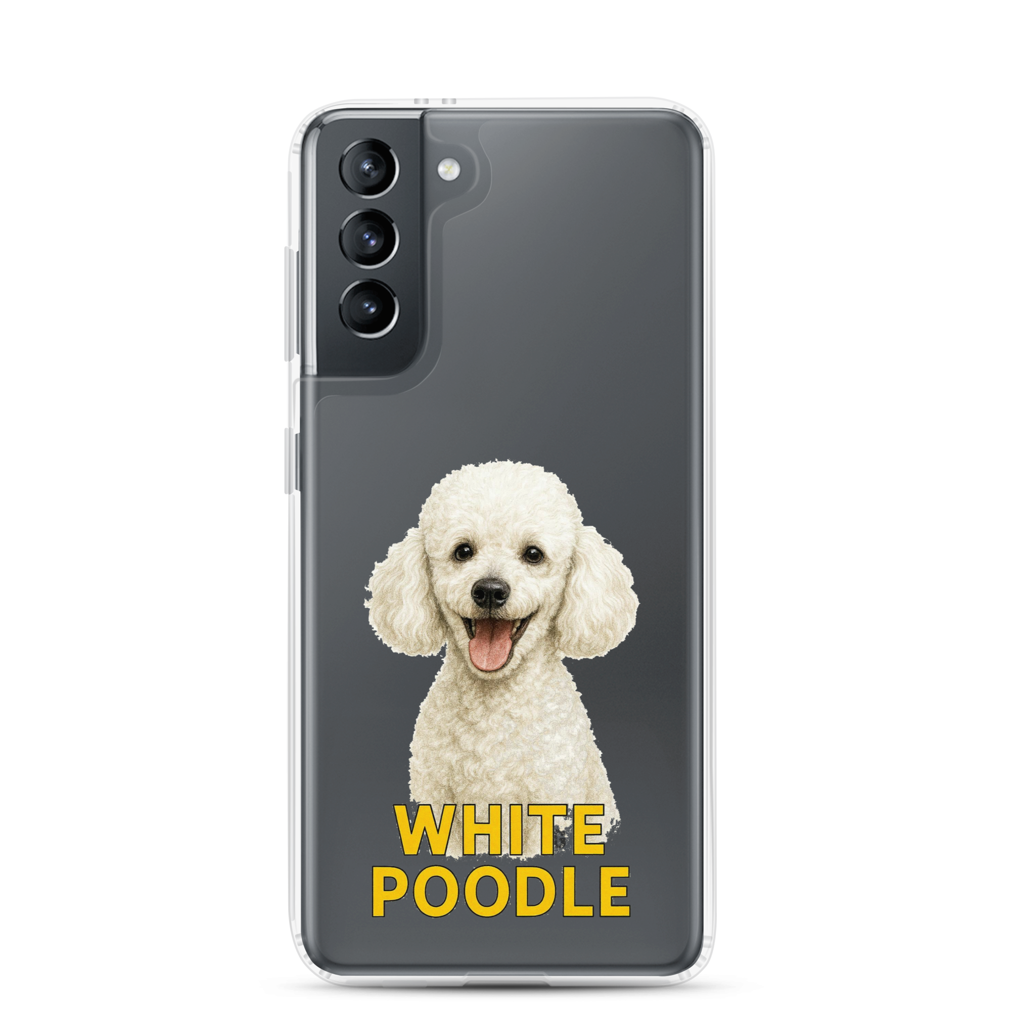 White Poodle Clear Case for Samsung