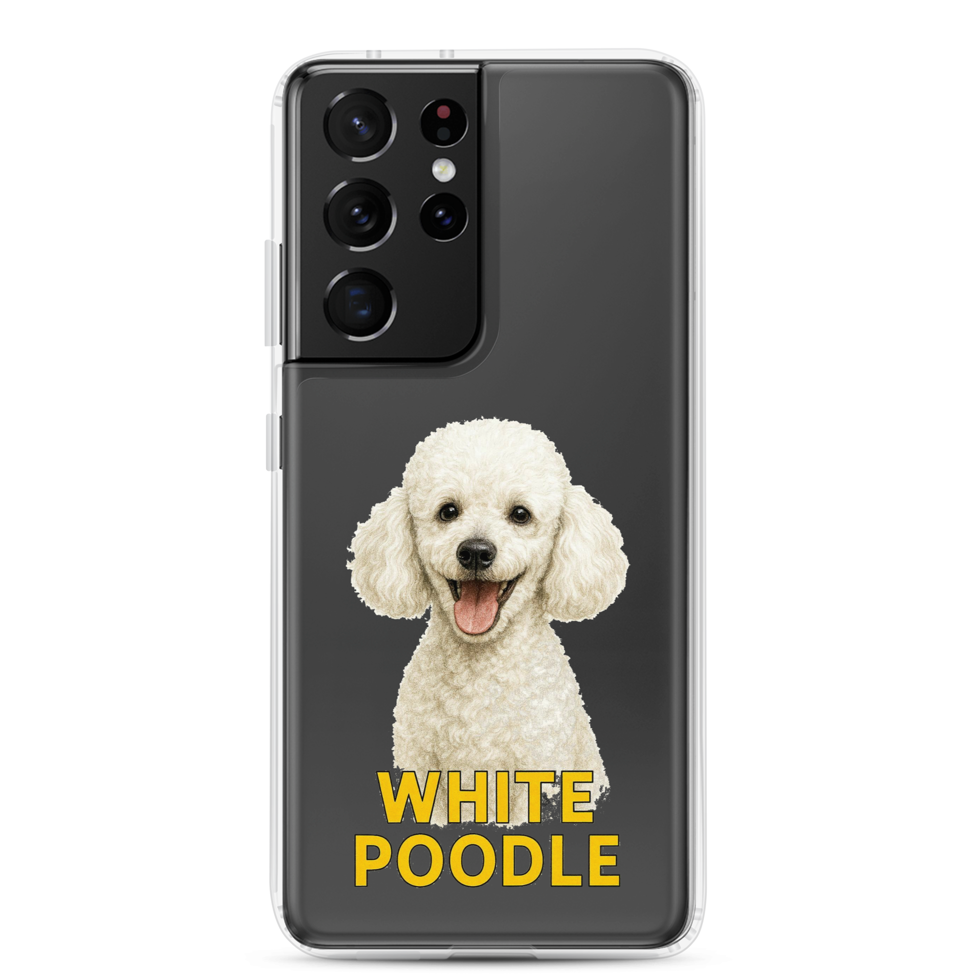 White Poodle Clear Case for Samsung