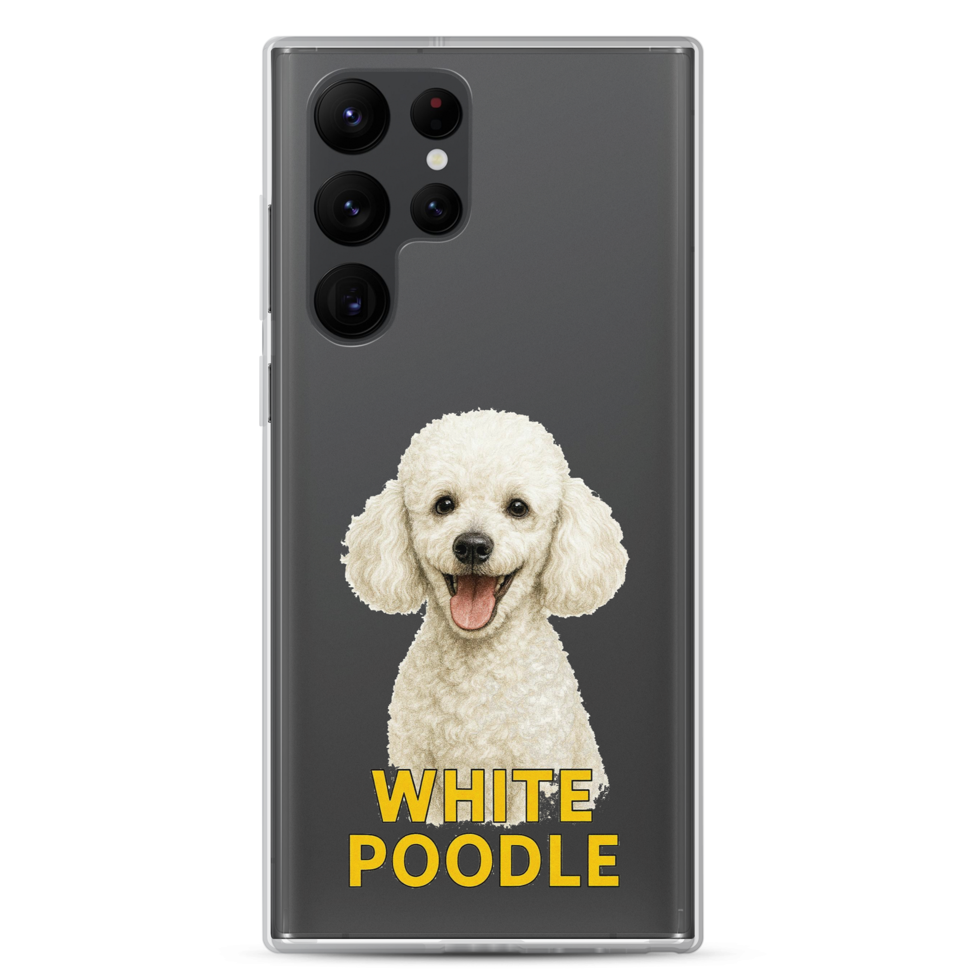 White Poodle Clear Case for Samsung