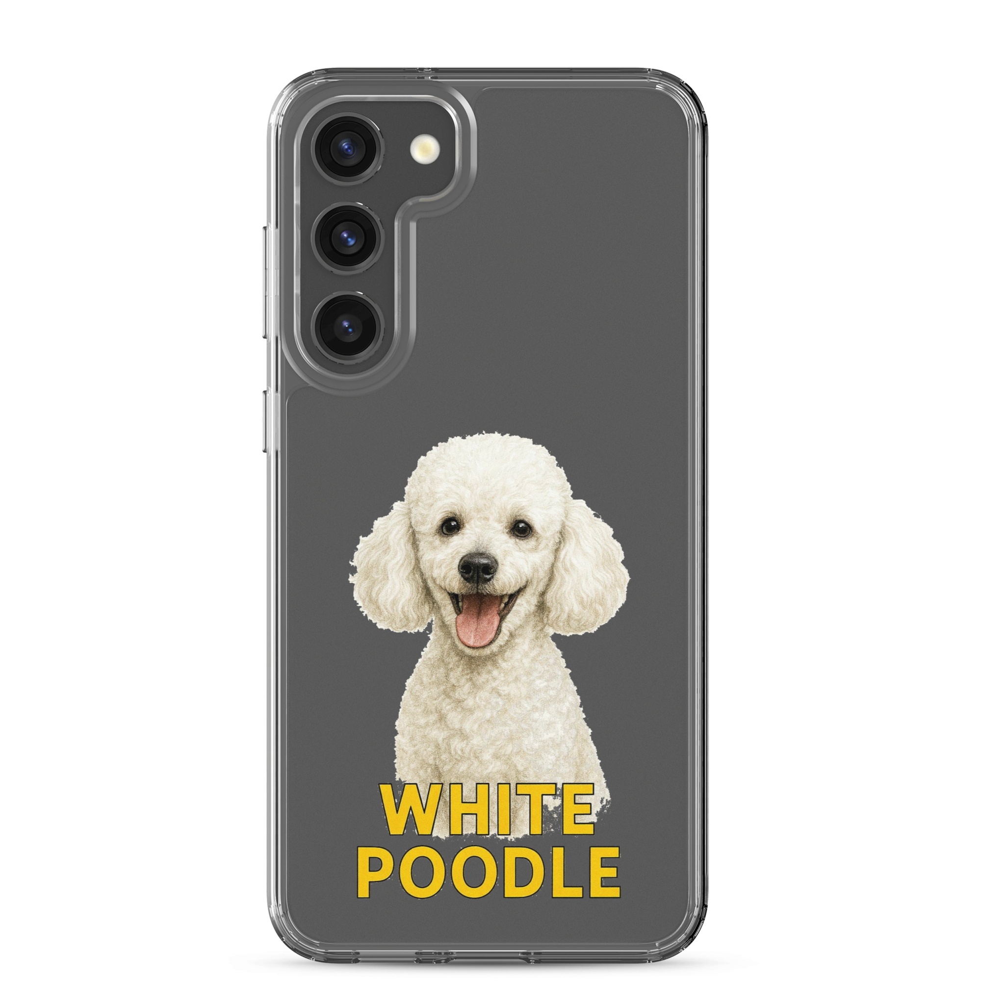 White Poodle Clear Case for Samsung