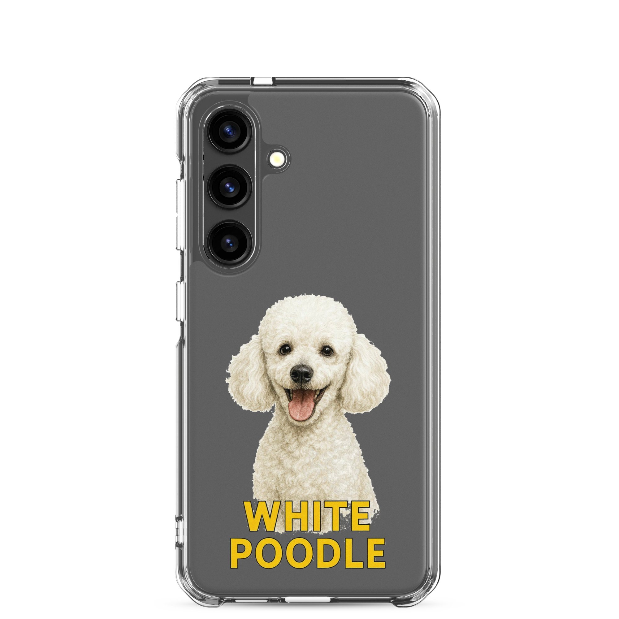 White Poodle Clear Case for Samsung
