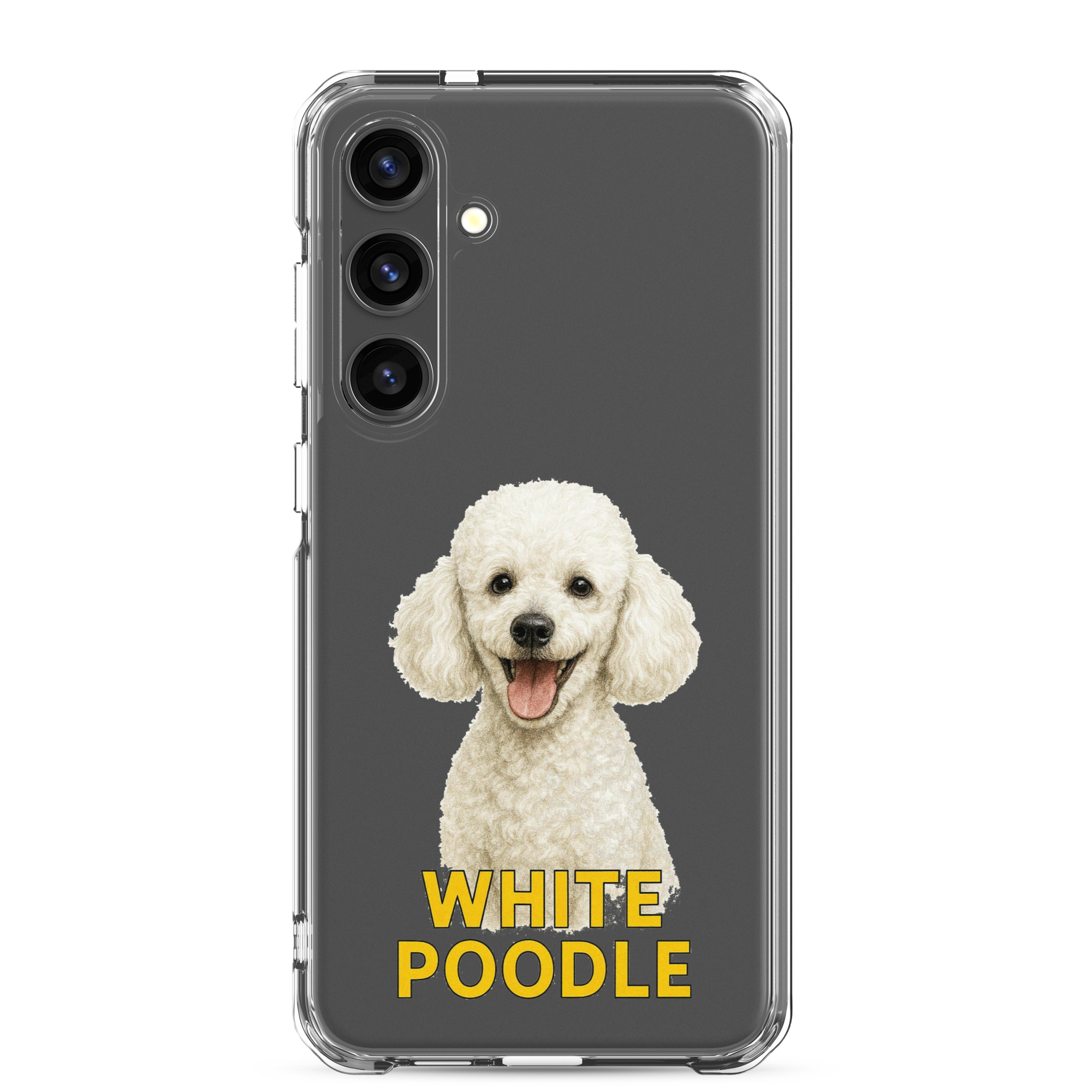 White Poodle Clear Case for Samsung