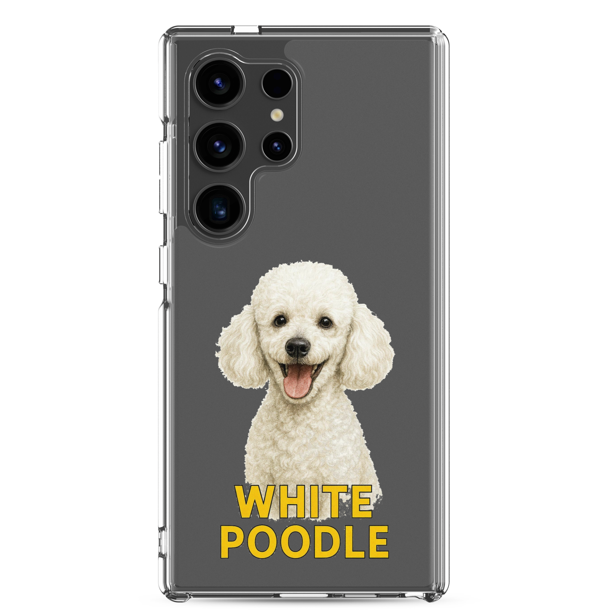 White Poodle Clear Case for Samsung