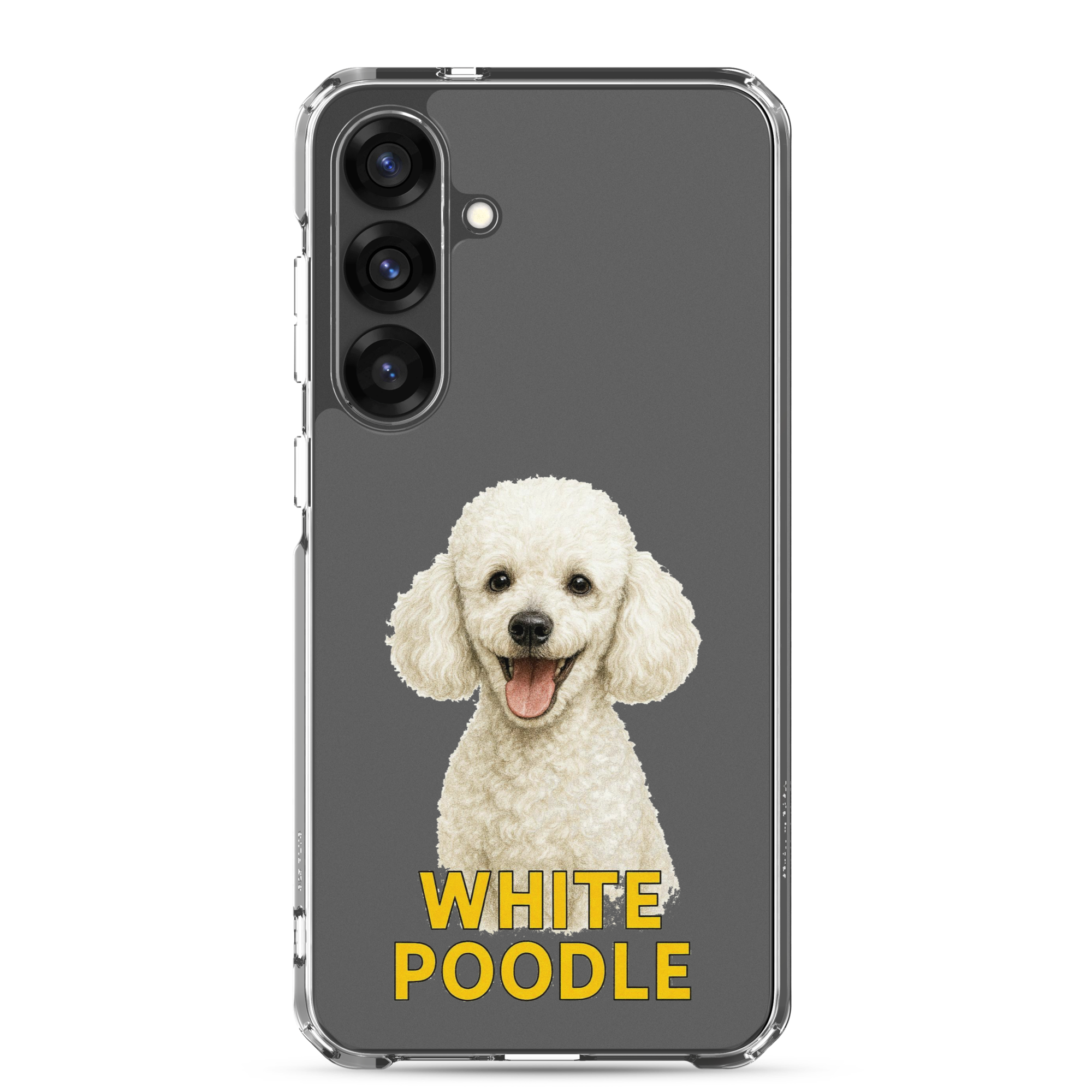 White Poodle Clear Case for Samsung