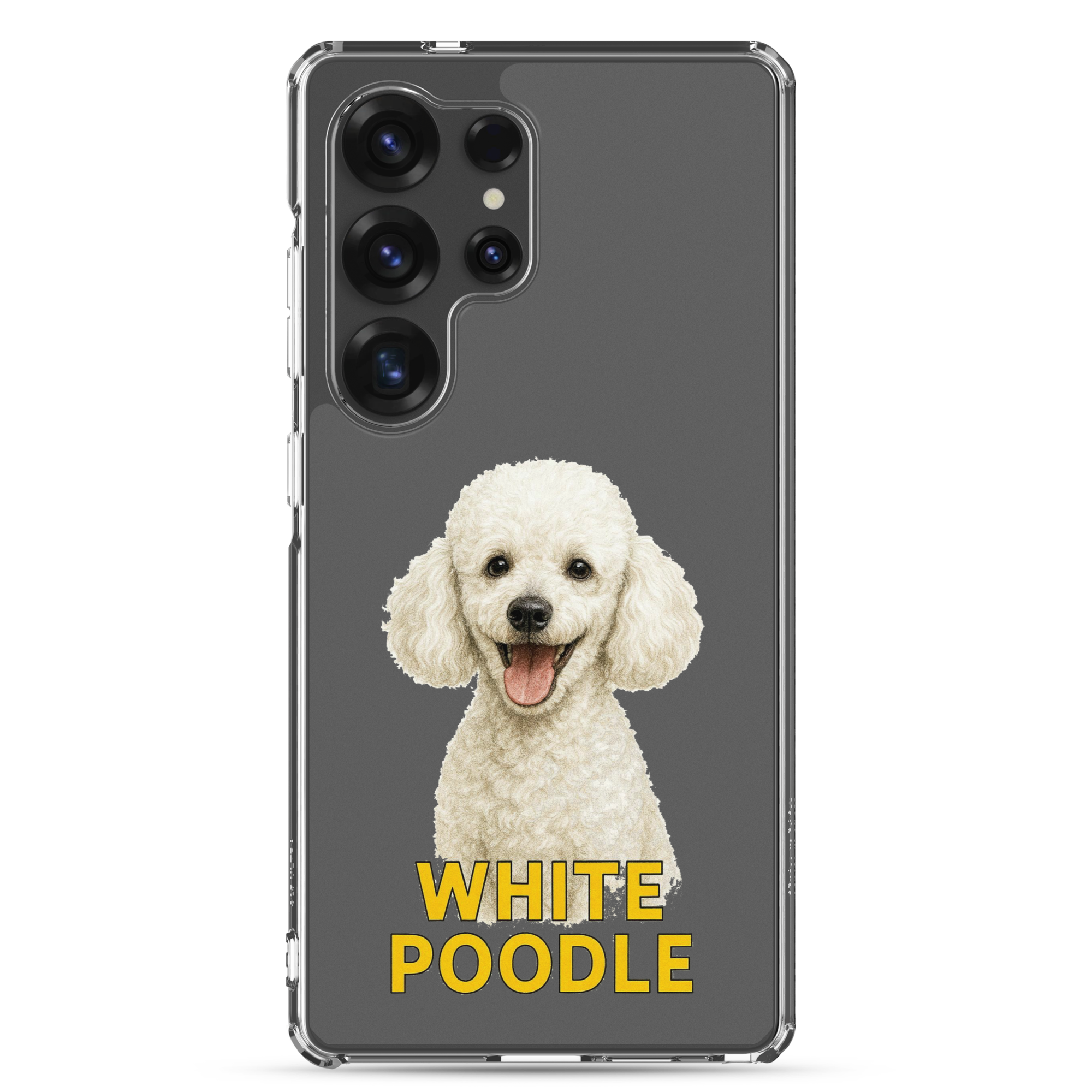 White Poodle Clear Case for Samsung
