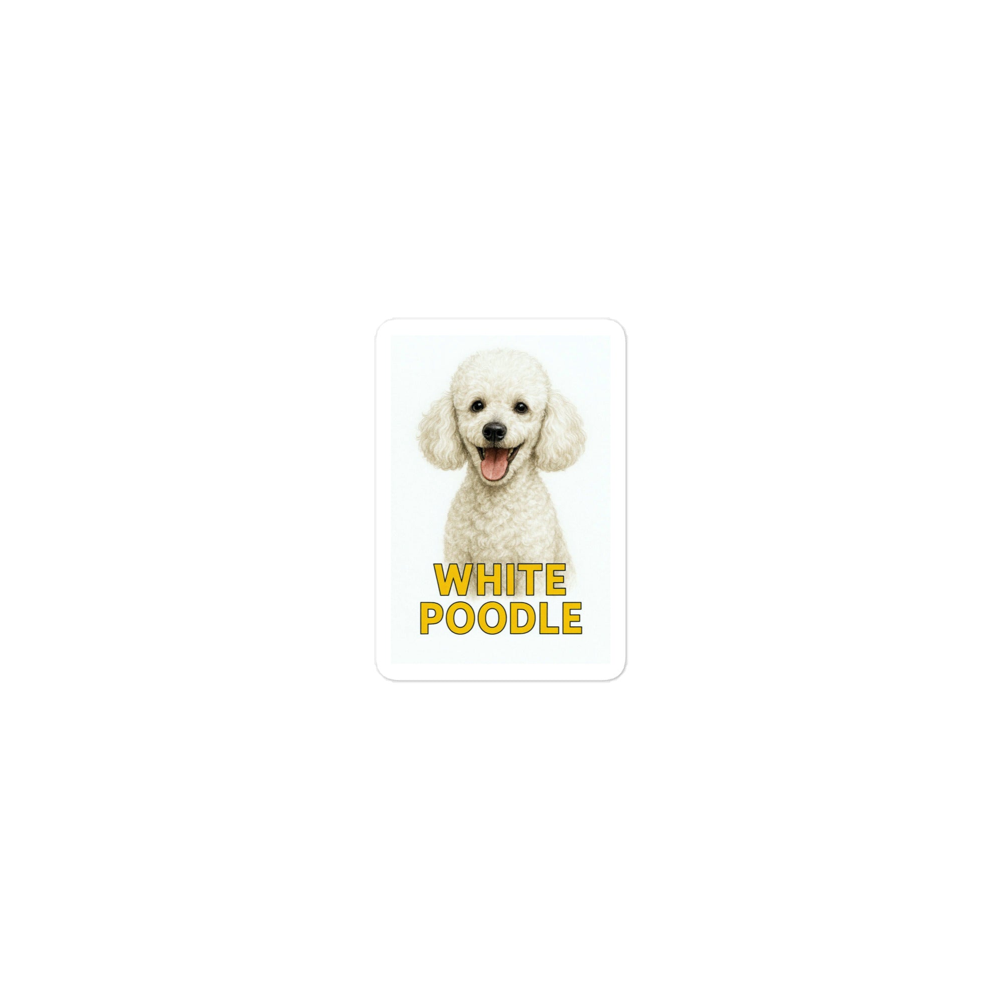 White Poodle Die-cut sticker