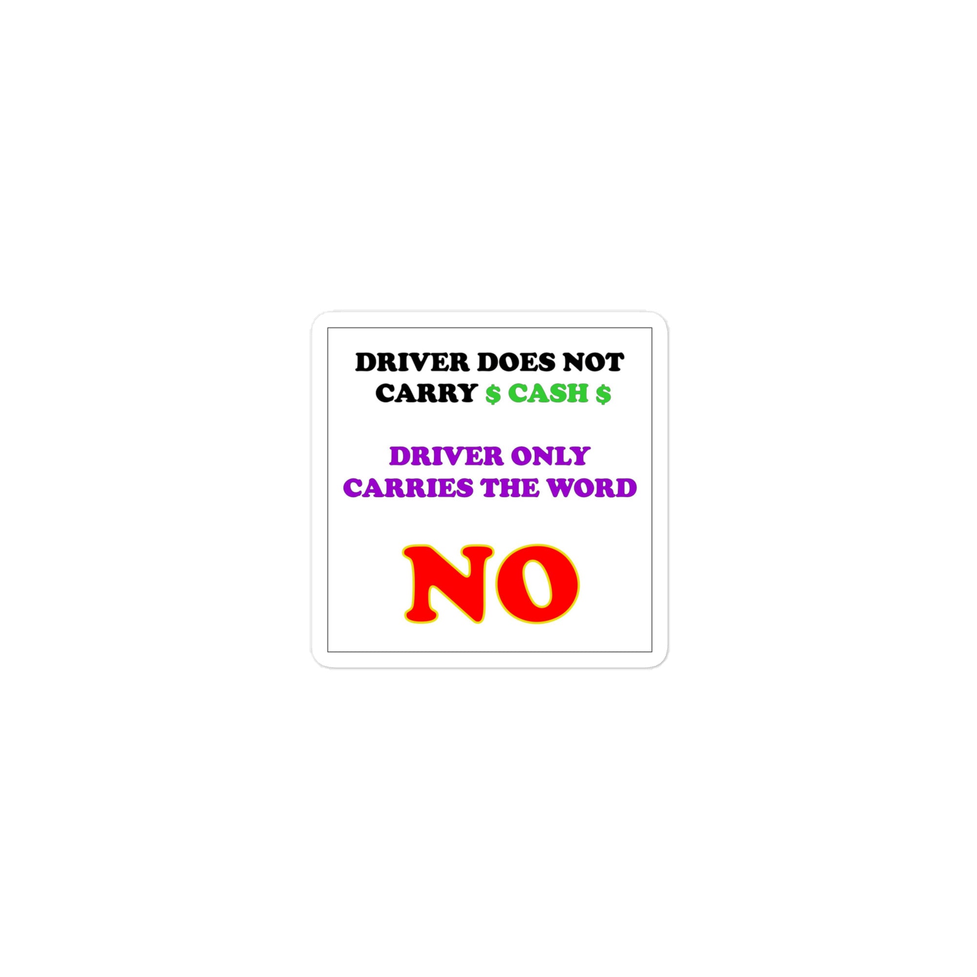 "NO" Die-cut sticker