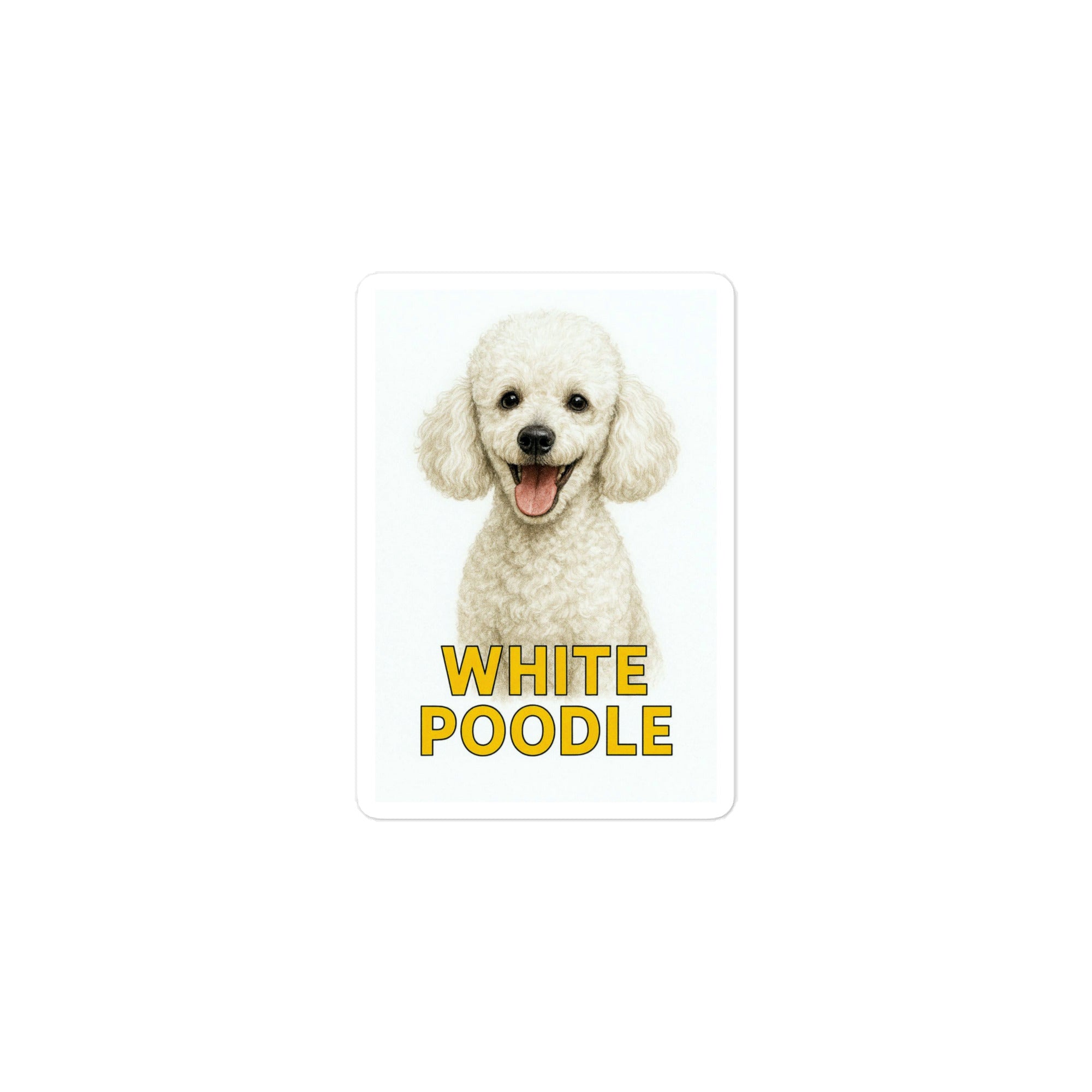 White Poodle Die-cut sticker