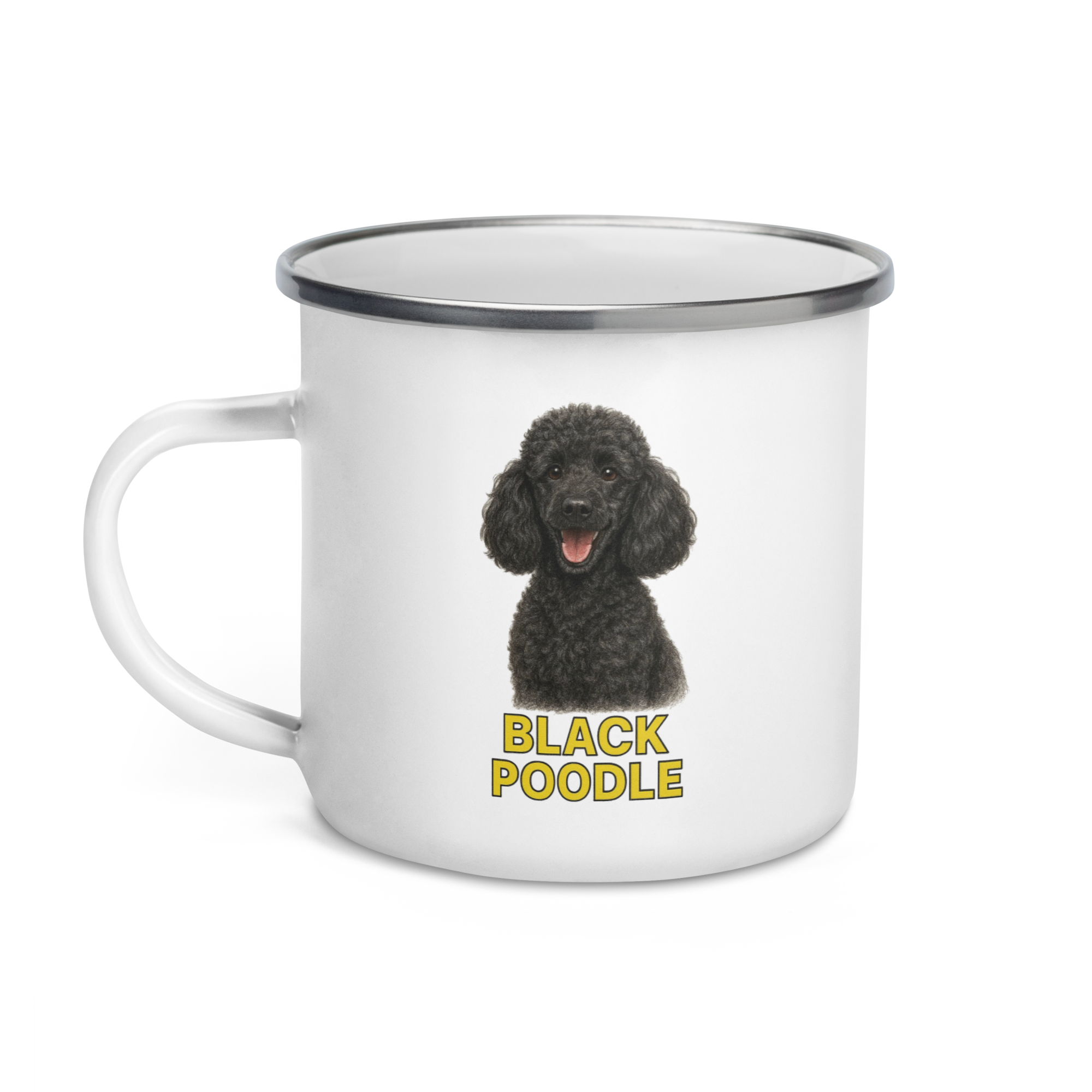 Black Poodle Enamel Mug