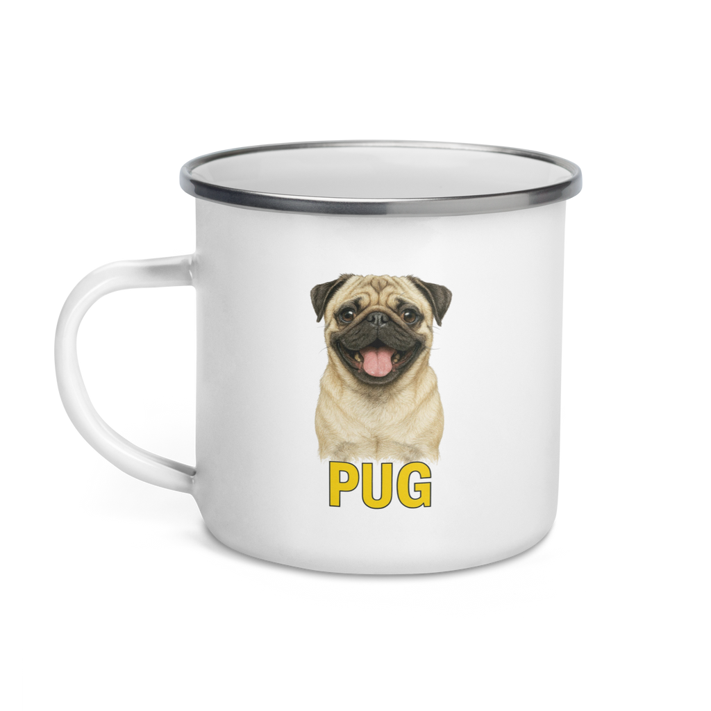 Pug Enamel Mug