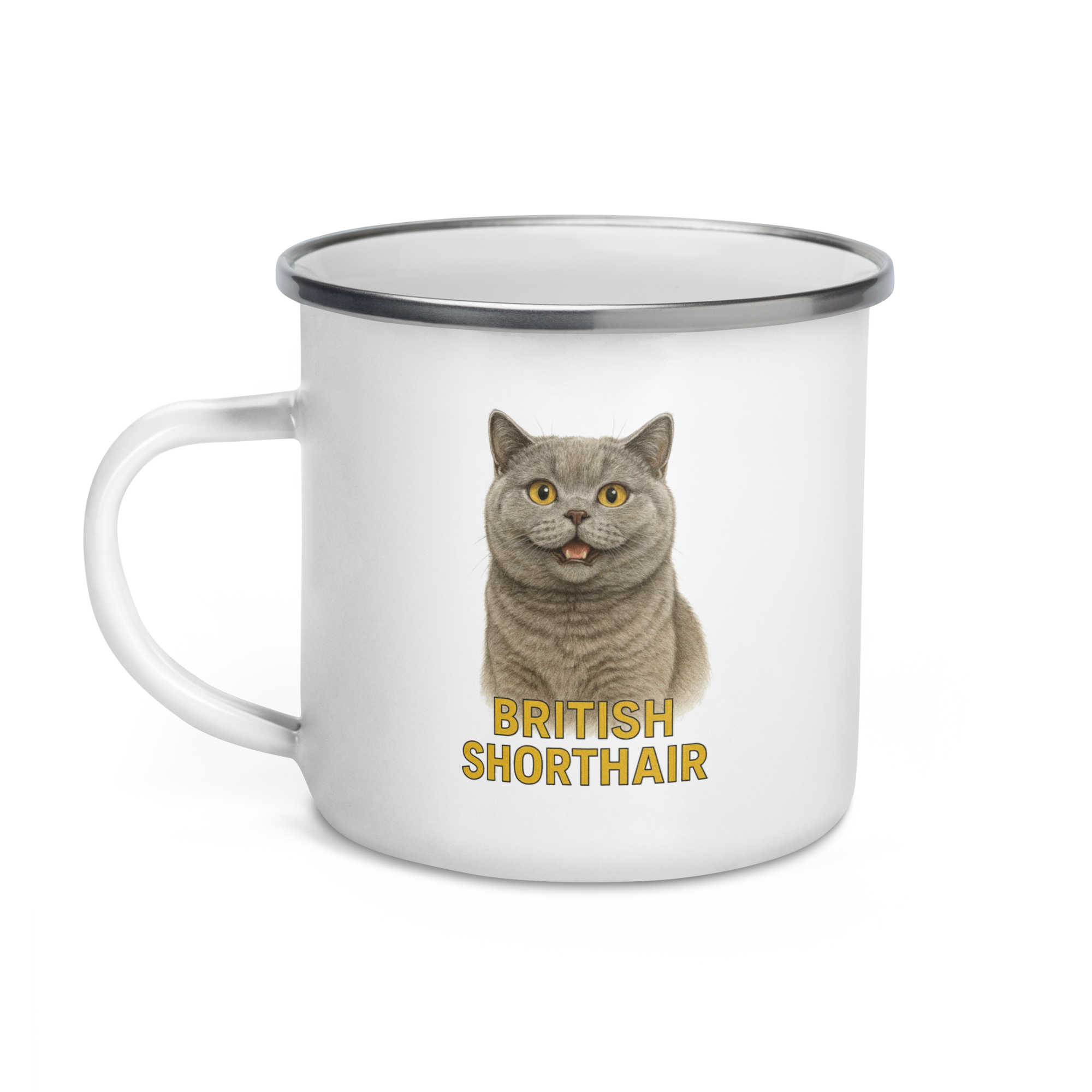British Shorthair Cat Enamel Mug