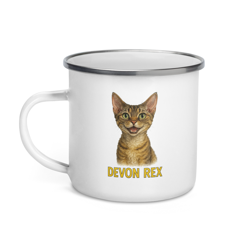 Devon Rex Cat Enamel Mug