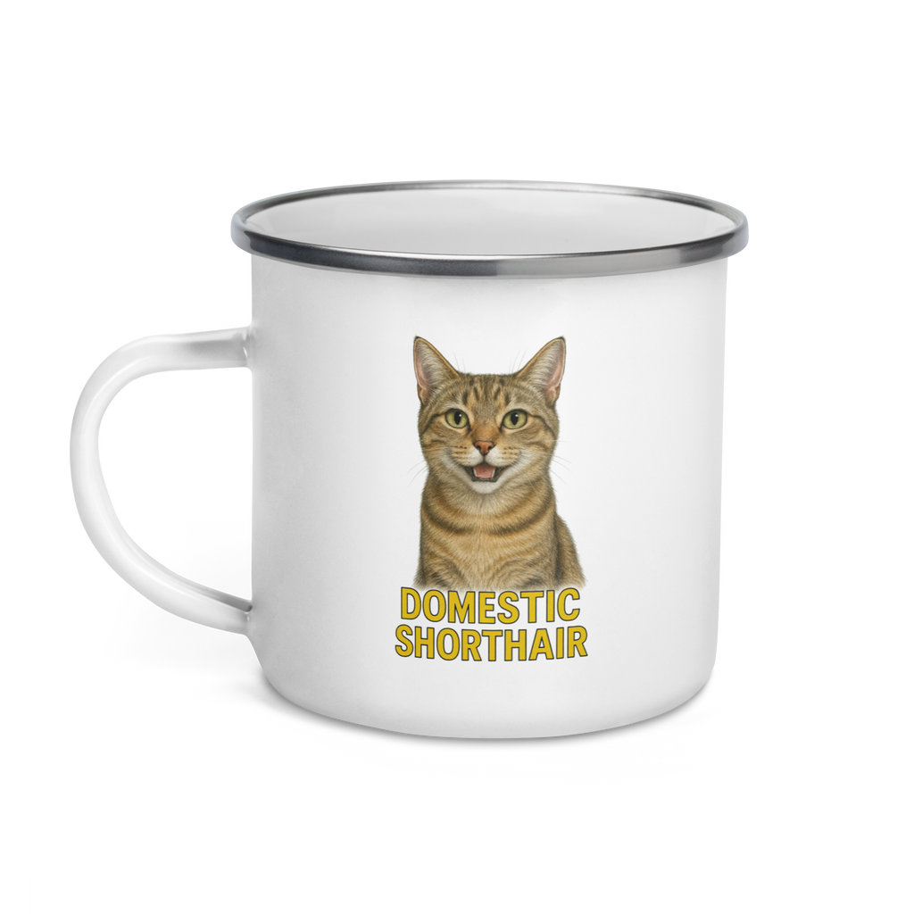 Domestic Shorthair Cat Enamel Mug