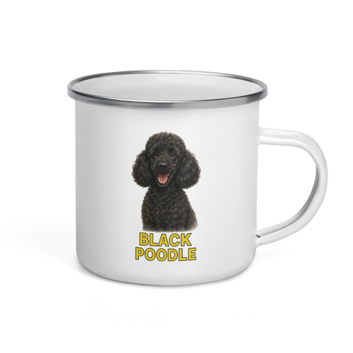 Black Poodle Enamel Mug