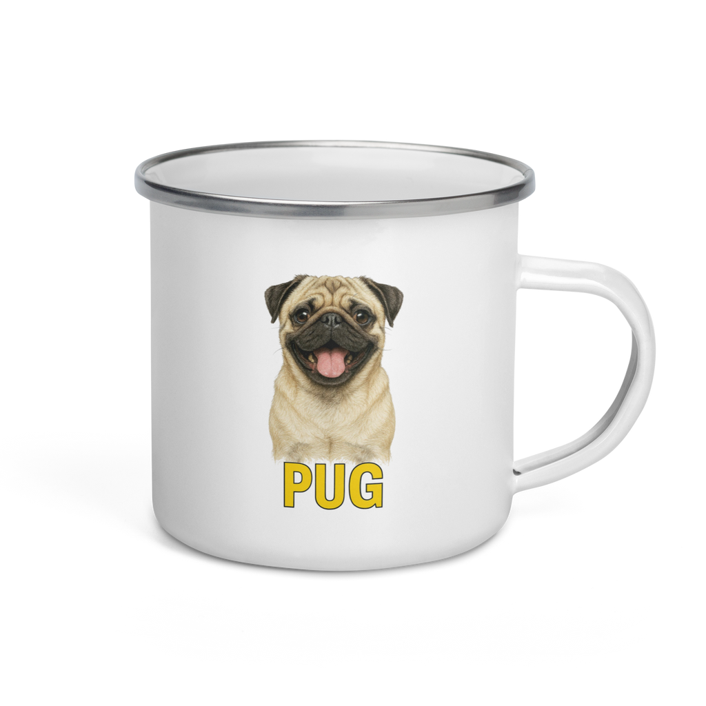 Pug Enamel Mug