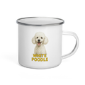 White Poodle Enamel Mug