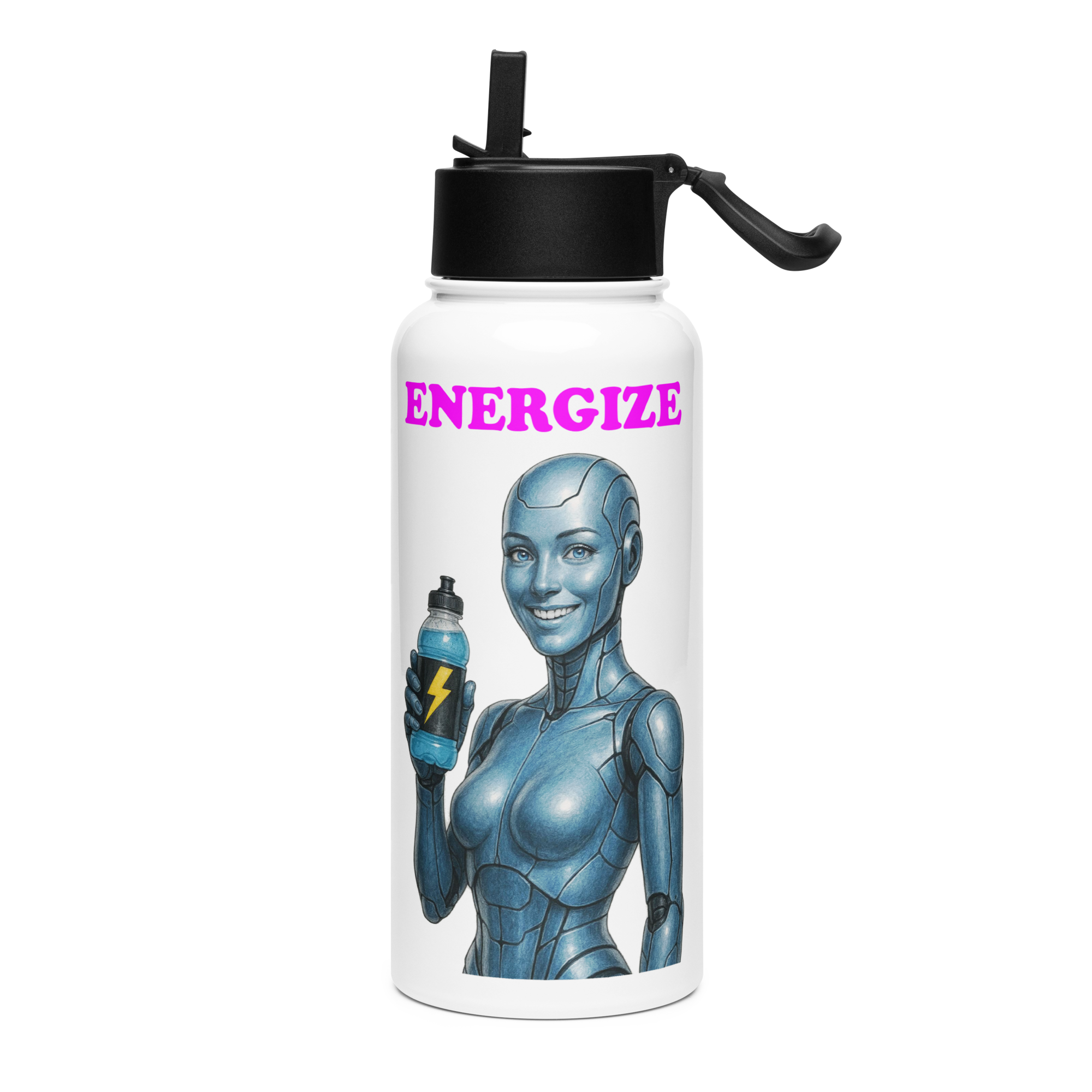 Blue Android Woman Energize Bottle