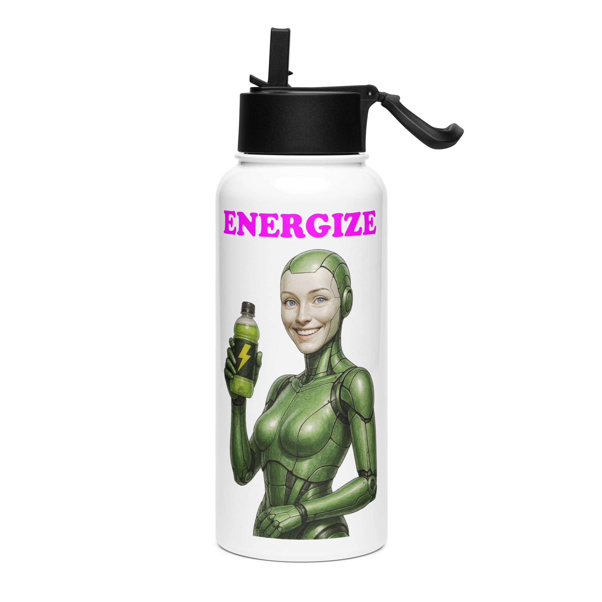 Green Android Woman Energize Bottle