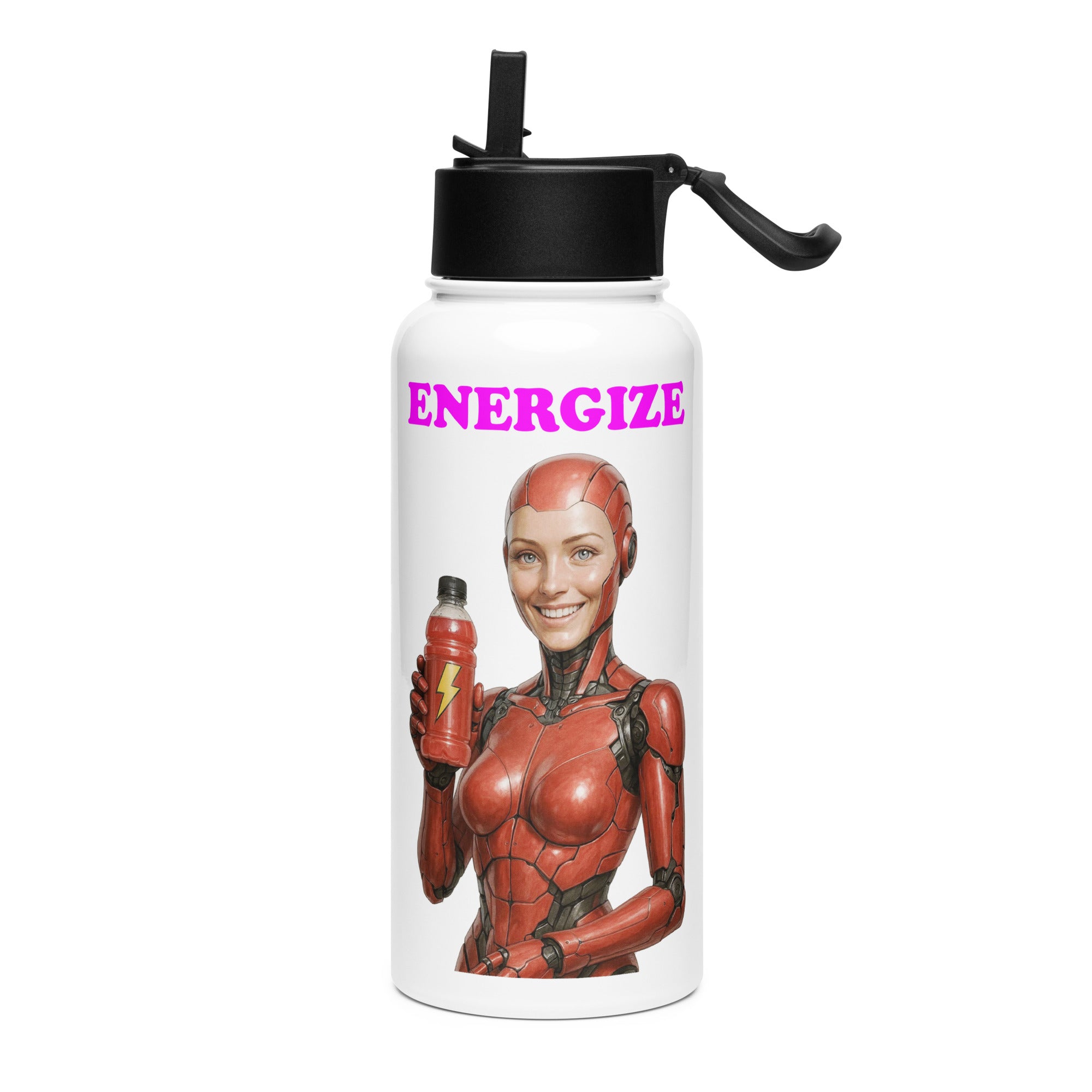 Strawberry Android Woman Energize Bottle