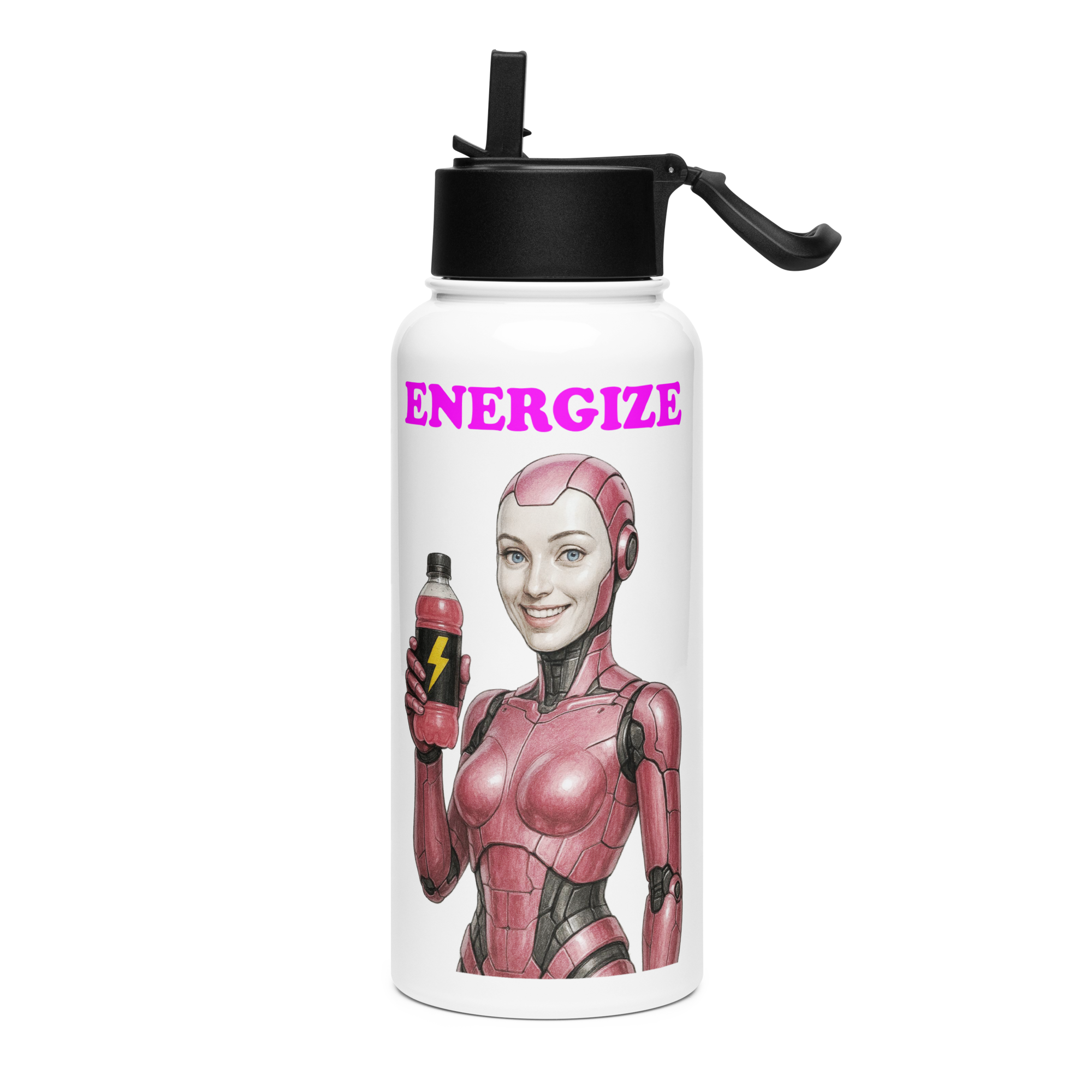 Pink Android Woman Energize Bottle