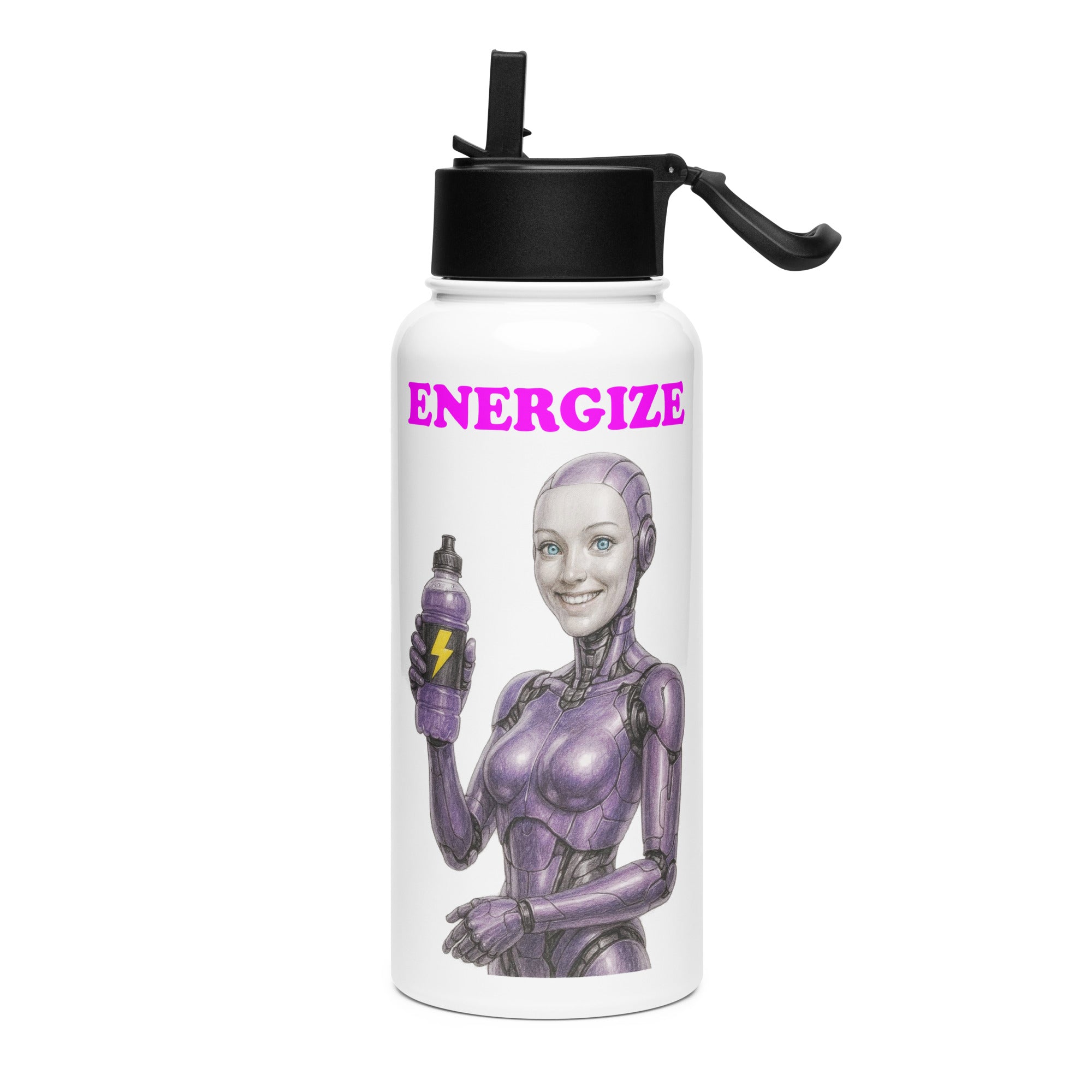 Purple Android Woman Energize Bottle