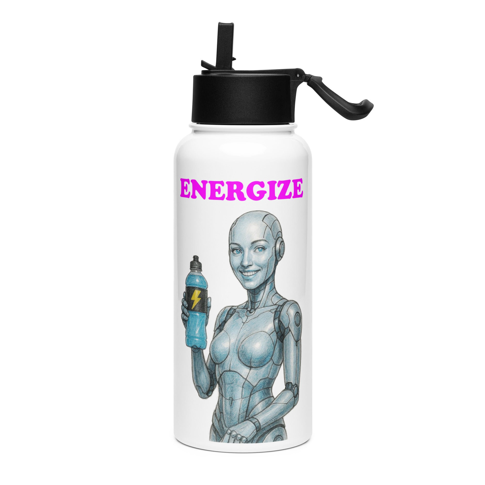 Light Blue Android Woman Energize Bottle