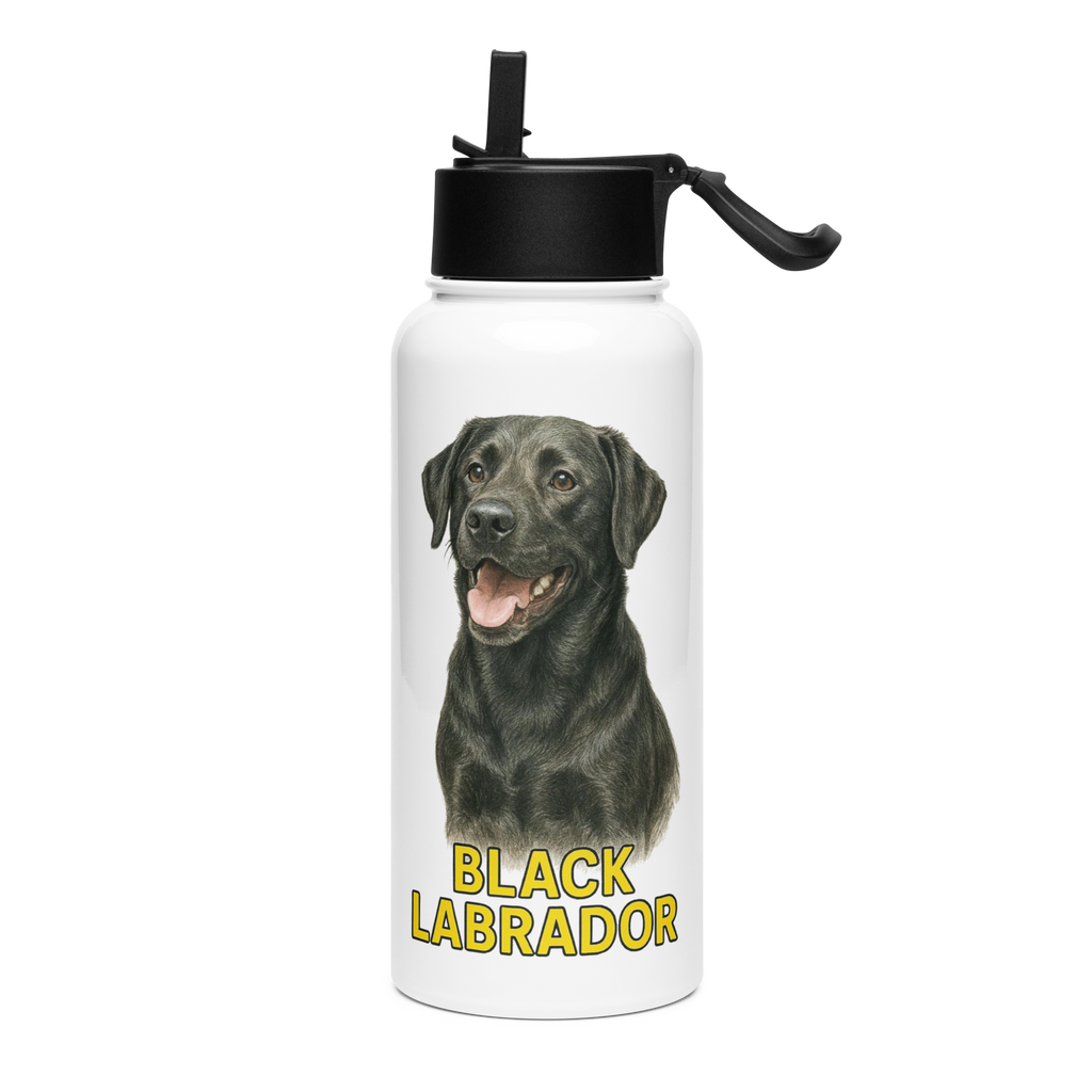 Black Labrador Water Bottle