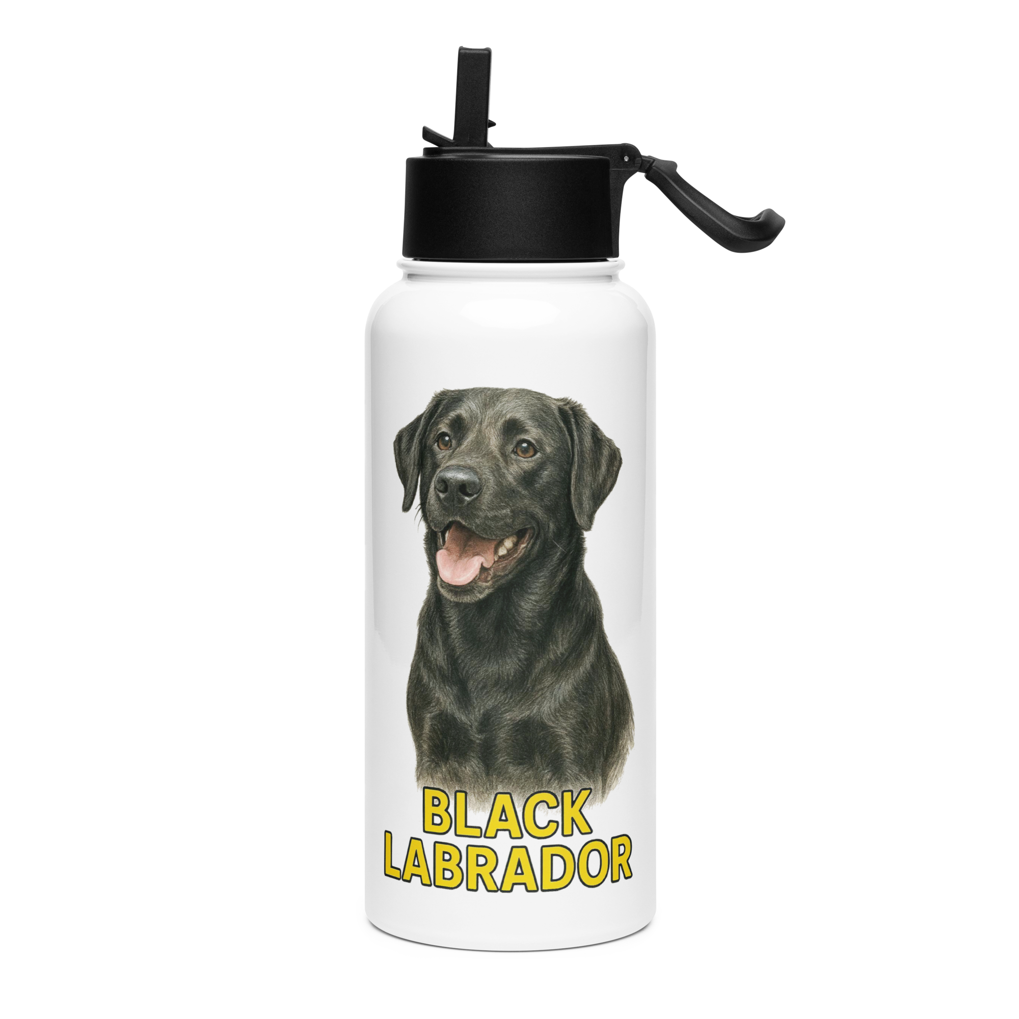 Black Labrador Water Bottle