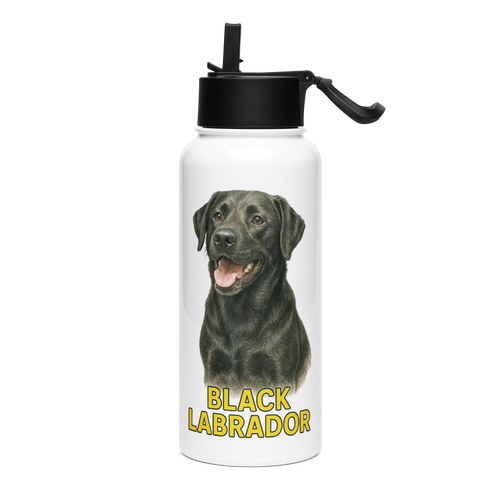 Black Labrador Water Bottle