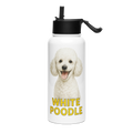 White Poodle Water Bottle
